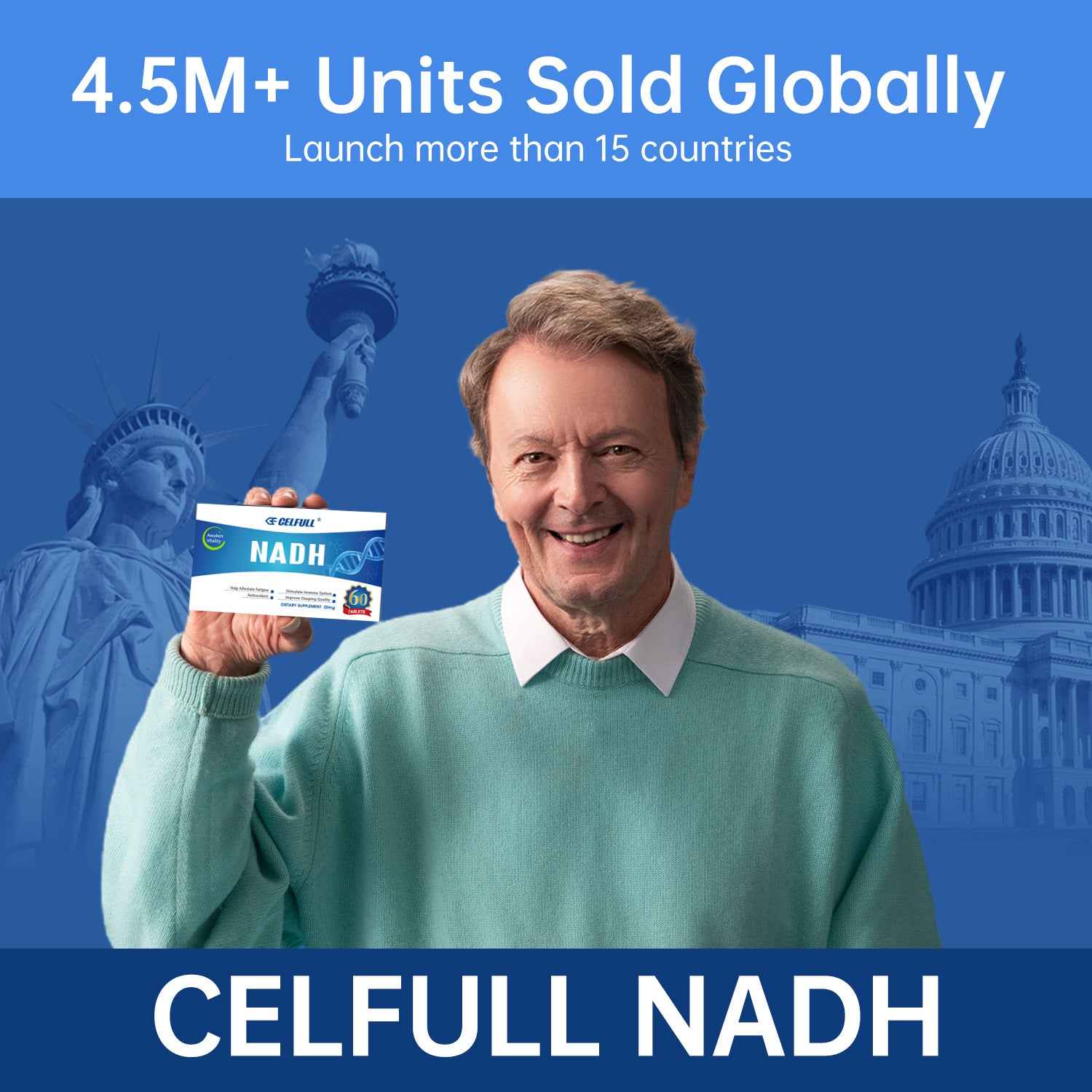 CELFULL NADH Supplement Enchance NMN Alternative NAD+ Supplement for Immune Support Anti-Aging Boost Brain Cognition & Chronic Fatigue Supplements